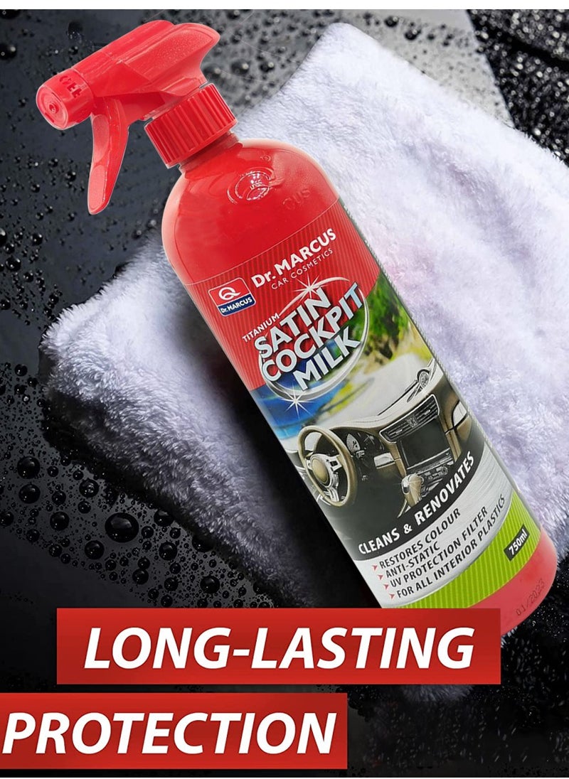 Dr.MARCUS - 750ml Titanium Satin Cockpit Milk Cleans & Renovates Restore Colour - Image 1