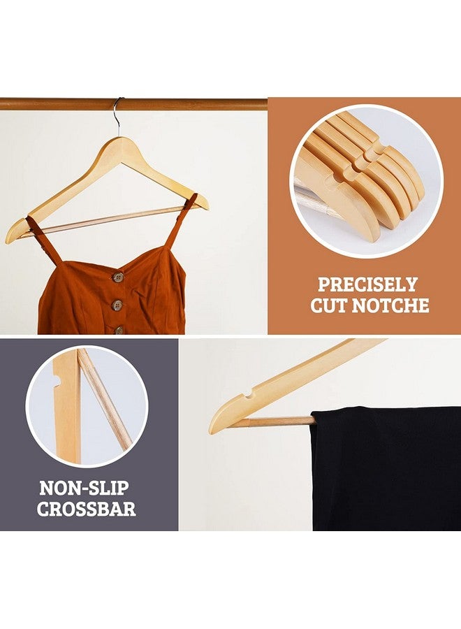 WHISKET Solid Wood Hangers,Premium Wood Hangers with 360-Degree Rotatable Hook and Notches, Natural, Heavy Duty Wood Hangers for Coats, Suits, Jackets, Closet (Beige) [Pack of 30] - Image 3
