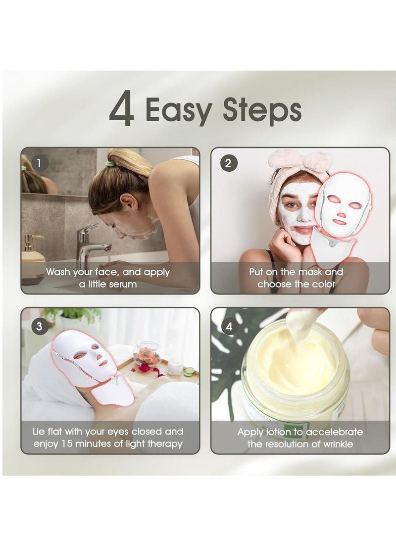 DUNISO Led Face Mask Light Therapy, Red Light Therapy for Face, 7-1 Colors LED Facial Skin Care Mask - Image 3