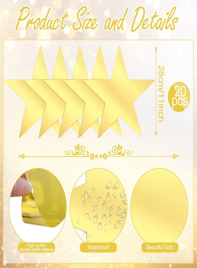 ANIKJOY 40 Pieces Gold Star Cutouts 11 Inch Double Printed Large Paper Stars Decorations for Wedding Party Classroom Supplies - Image 2