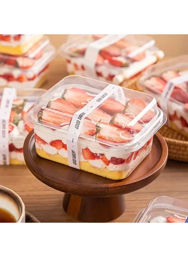 60 Pieces 400ml Clear PET Disposable Dessert Containers With Rectangular Flip Lids For Tiramisu Mousse Bakery And Restaurant Use - Image 2