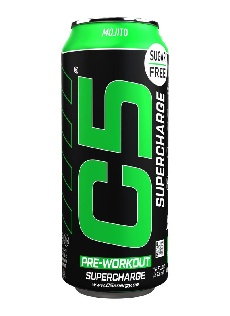 C5 C5 Energy Drink Supercharge Mojito Pre Workout - Sugar Free, Zero Calories, 200mg High Caffeine , Creatine - Beta Alanine - Citrulline Malate - High-Performance Pre-Workout Booster Supplement Pack of 12  - Image 2