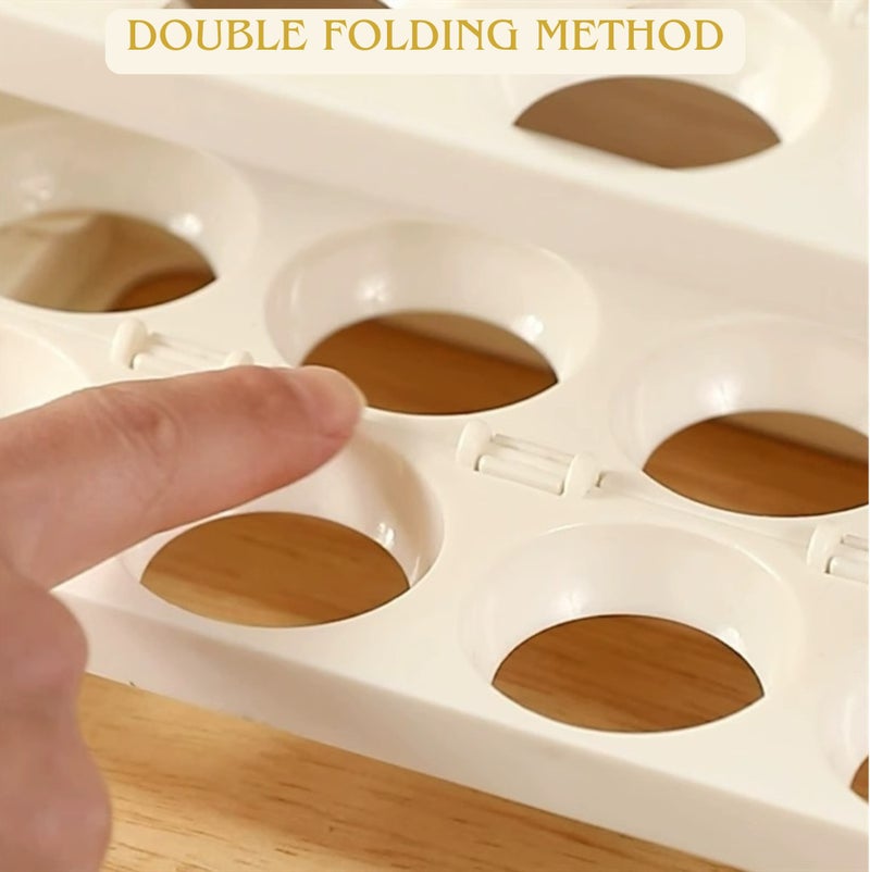 Shake Square™ Foldable Egg Storage Rack for Fridge – 24 Egg Holder 3 Tier Tray Organizer | Space-Saving Plastic Box Container | Durable Refrigerator Egg Organizer for Kitchen Storage - Image 3