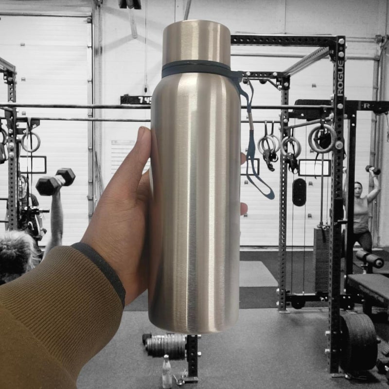 TUMMY Stainless Steel Water Bottle for Kid | Leak Proof Single Wall Metal Drinking Bottle Rust Resistant | Reusable Water Flask for Office School Gym Travel | BPA Free Secure Cap (1000ml) - Image 2