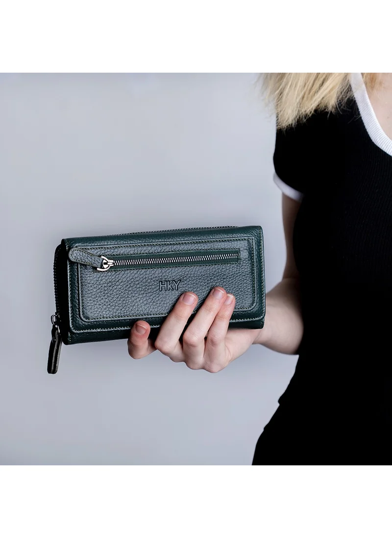 اتش كي واي 3623 Genuine Leather Large Size Women's Wallet