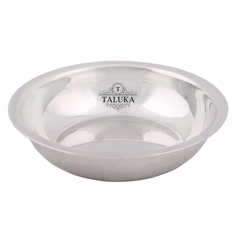 Taluka 5 inches Dia Each Pure Stainless Steel Halwa Bowls Dessert Bowls Small Plates Set of 6 Weight 100 Grams Each - Image 2