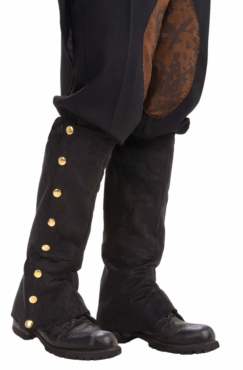 Rubies Men's Steampunk Faux Suede Spats Costume Accessory for Themed Parties and Halloween, Black, One Size - Image 1