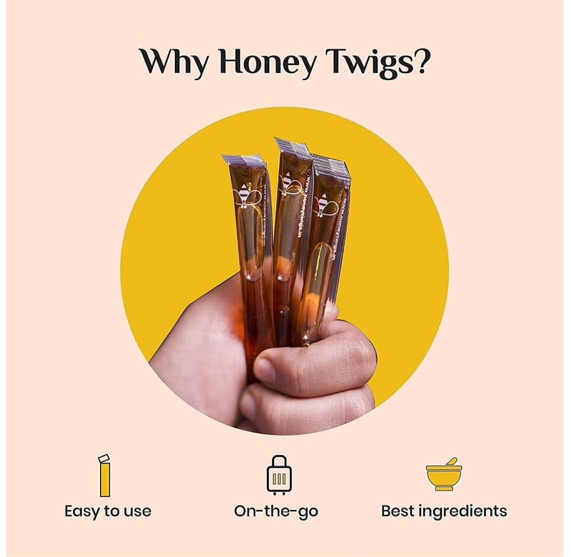 Honey Twigs Ginger Infused Honey - infused with ginger powder and extract, 240gms (8gx30 Sachets) | Good for cough & cold | Soothes throat - Image 4