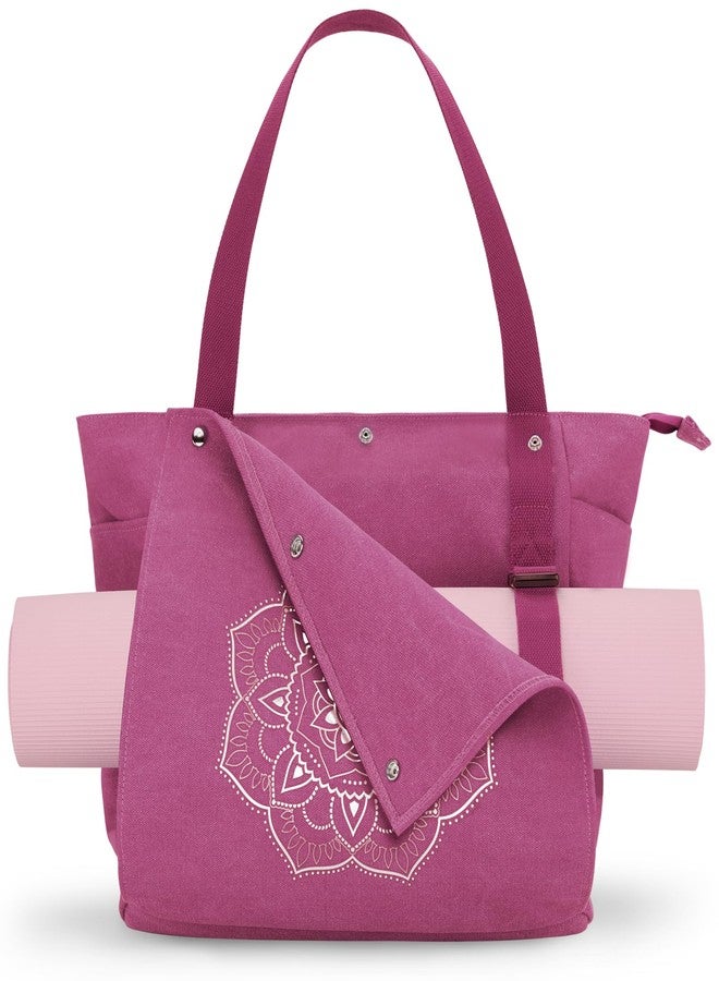 Gonex Yoga Mat Bag, Yoga Gym Bag Tote Bag with Multi Pockets For Women Men, Canvas Yoga Mat Carrier Take in Out Mat Easily For Pilates Travel Workout Office - Image 1