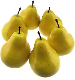 Gresorth 6pcs Artificial Pear Decoration Fake Fruit Lifelike Simulation Food Home Party Kitchen Photography Props - Image 1