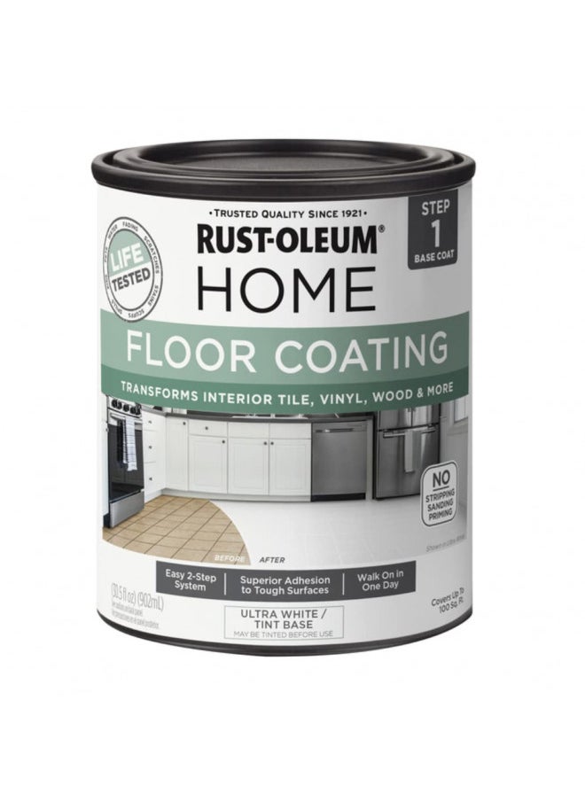 RUST-OLEUM Rust-Oleum Home Floor Coating Ultra White Tint Base Base Coat Quart (Pack of 1) 