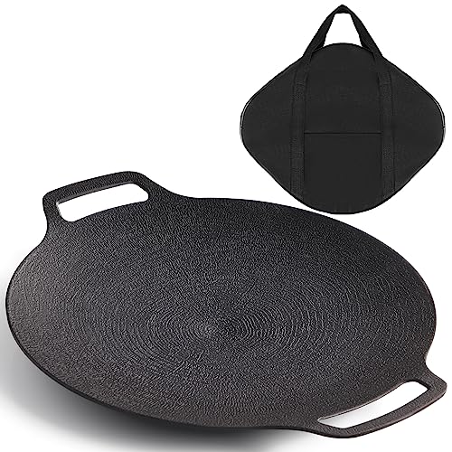 Sanbege Korean Grill Pan with Nonstick 6-Layer Coating, 13" Round BBQ Griddle with Bag, Compatible for Induction, Gas Stove, Electric Cooktop, Indoor or Outdoor Grilling - Image 1