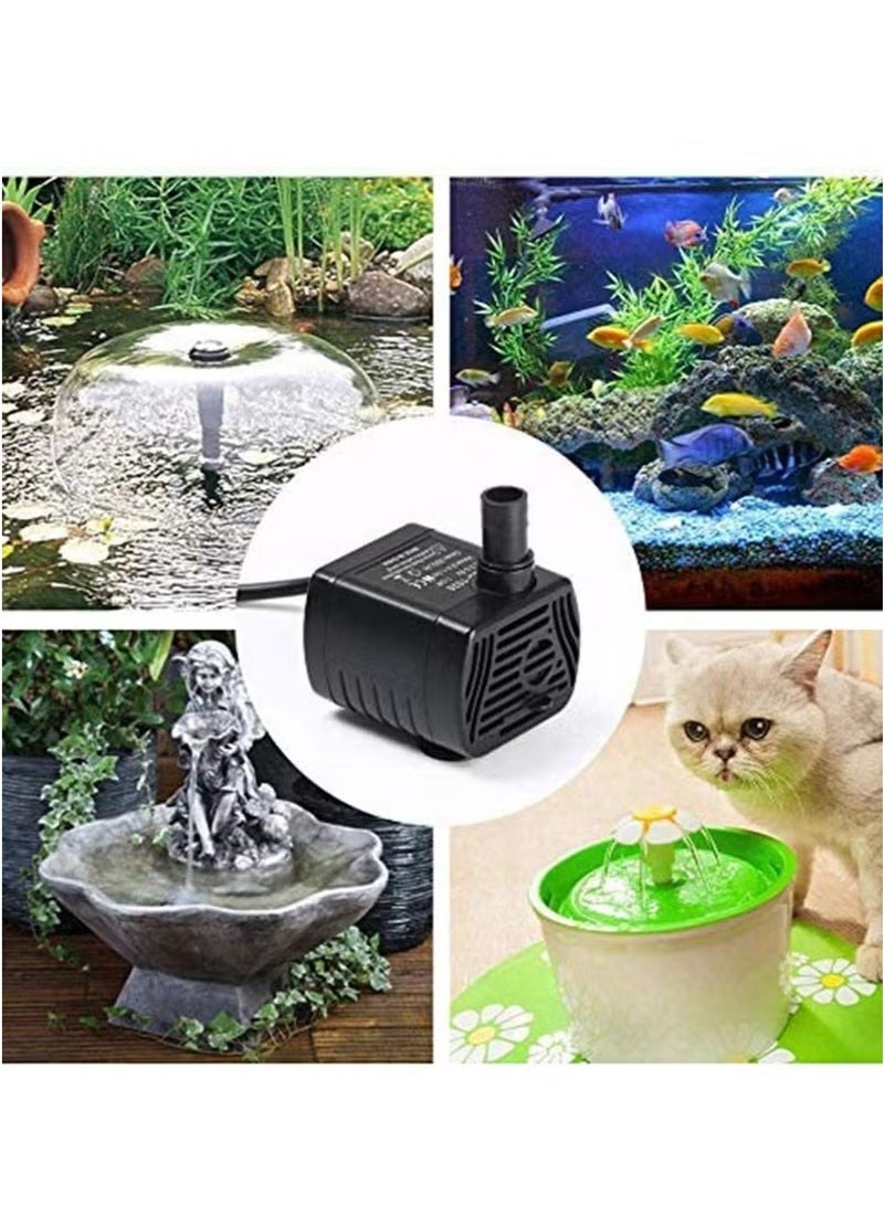 Submersible Water Pump, Mini Ultra-Quiet Fountain Water Pump, Dry Burning Replacement Pump for Pet Fountain, Aquarium,Fish Tank, Statuary Water Pump Hydroponics - Image 2