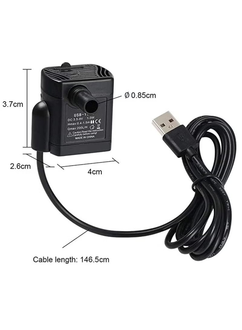 Submersible Water Pump, Mini Ultra-Quiet Fountain Water Pump, Dry Burning Replacement Pump for Pet Fountain, Aquarium,Fish Tank, Statuary Water Pump Hydroponics - Image 5