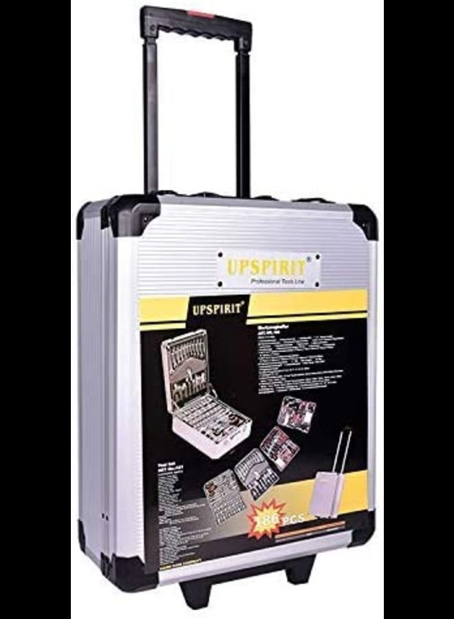 upspirit 186 pcs/Set Socket Spanner Set 1/4 Drive Metric Extension Bar with Box Car Repair Tool - Image 1