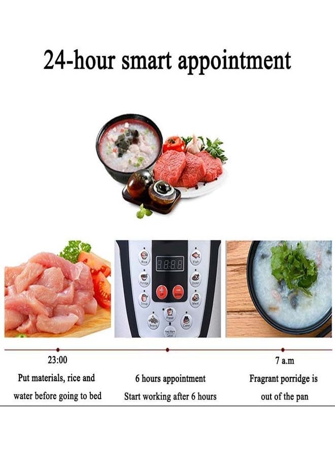 Generic - Digital Rice Cooker (6L) Multi-Cooker with 8 Multicooker Functions Timer and Holder Rice Warm Function for up to 5 People - Image 1