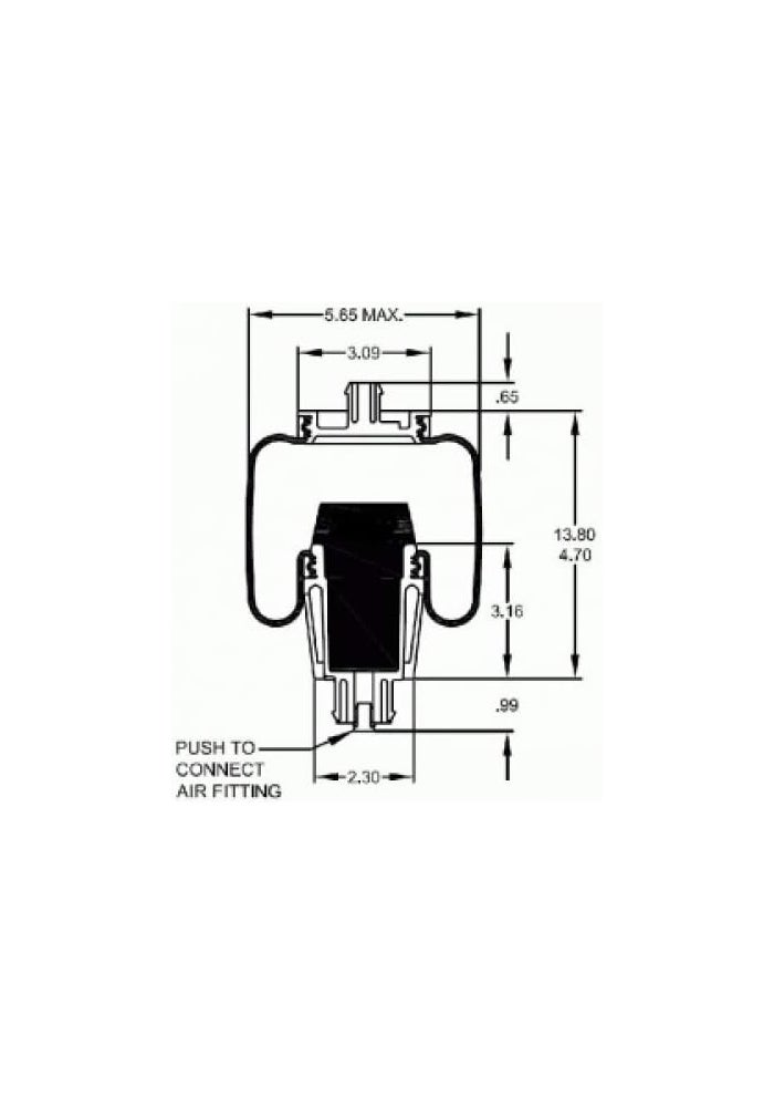Torque TR7093 Air Spring Cabin Suspension Bag for Peterbilt 2906016 & 2905900 - Image 5