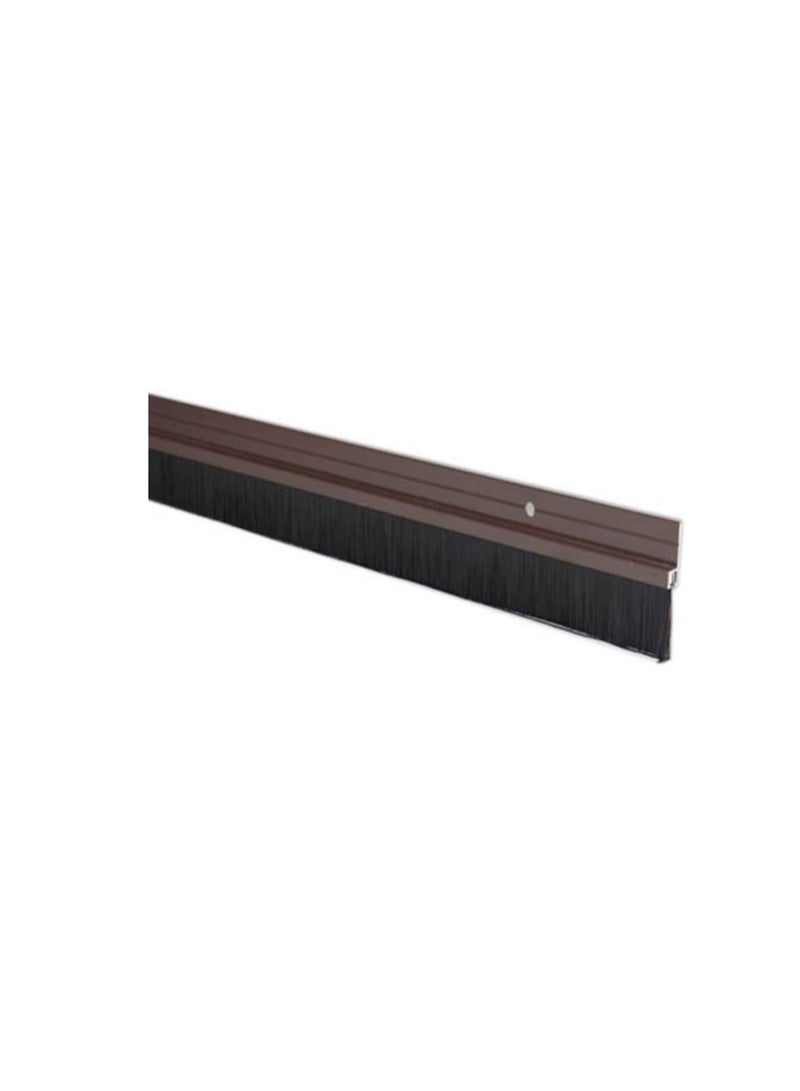 Door Bottom Brush & Rubber Seal with Screw for Exterior Interior Doors Insulation Door Seal Sound Proof Under Door Draft Blocker Keeping Noise Repellent & Dust 100cm Brush Brown - Image 3