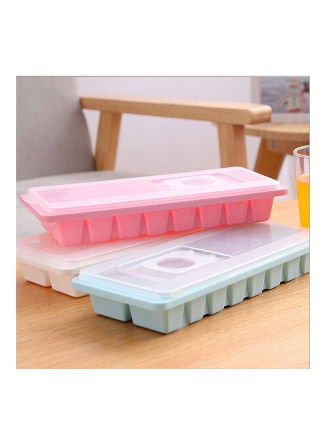 3-Piece 16-Cavities Ice Cube Tray Box Set Pink/Blue One Size - Image 1