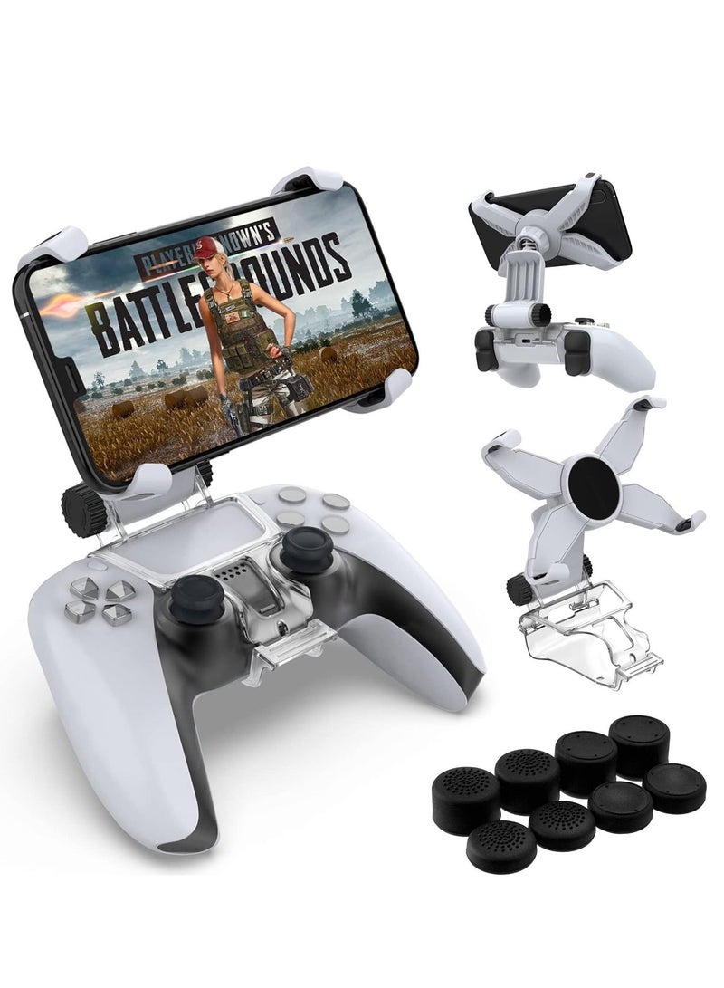 ALASAMCO PS5 Controller Mobile Gaming Clip for Playstation 5 Dualsense Controller Remote Play Mobile Phone Holder Clamp Adjustable Phone Mount Clip - Image 1