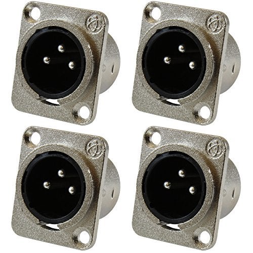 GLS Audio XLR Male Jack 3 Pin - Panel Mount Jacks D Series Size XLR-M - 4 Pack - Image 5