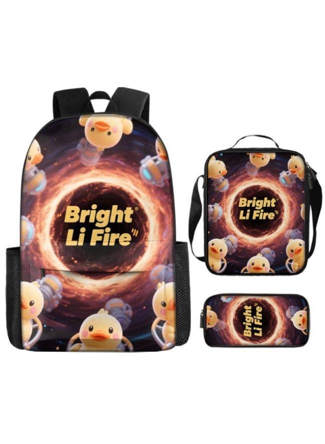 واضح من النار مجموعة من ثلاث قطع من حقائب الرسوم المتحركة، تتعامل بسهولة مع المناسبات المختلفة (الطلاب والأطفال ونزهات الأصدقاء وتسلق الجبال والدراسة وما إلى ذلك) | حقيبة ظهر + حقيبة محمولة باليد + حقيبة قرطاسية | هدايا الموسم المدرسي / العطلات - 7 - Image 2