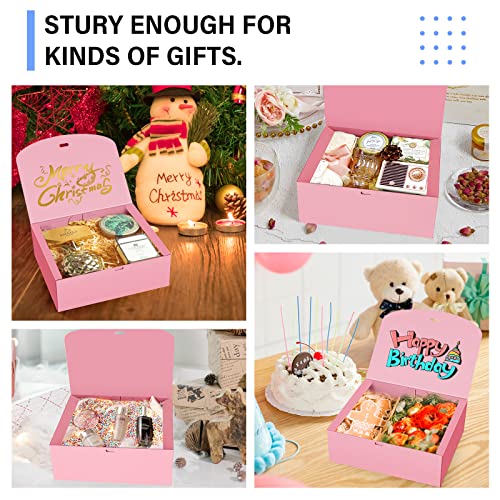 PEKGRIL 15 PCs Gift Boxes with Lids, Pink 10X8X4 Inch Gift Boxes, Bridesmaid Proposal Box with Ribbon, Kraft Paper Boxes for Wedding, Packaging, Present, Birthday, Christmas, Party - Image 5