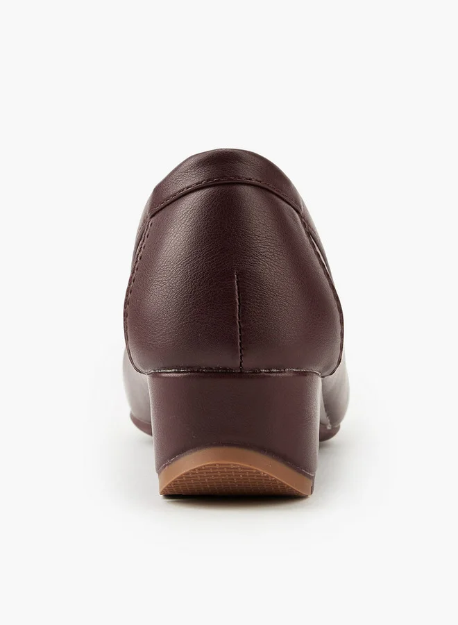 Flora Bella By Shoexpress Metal Accent Loafers with Wedge Heels