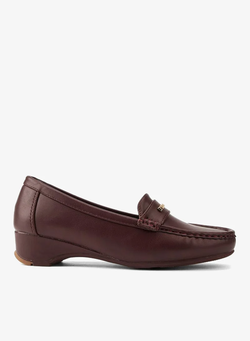 Flora Bella By Shoexpress Metal Accent Loafers with Wedge Heels