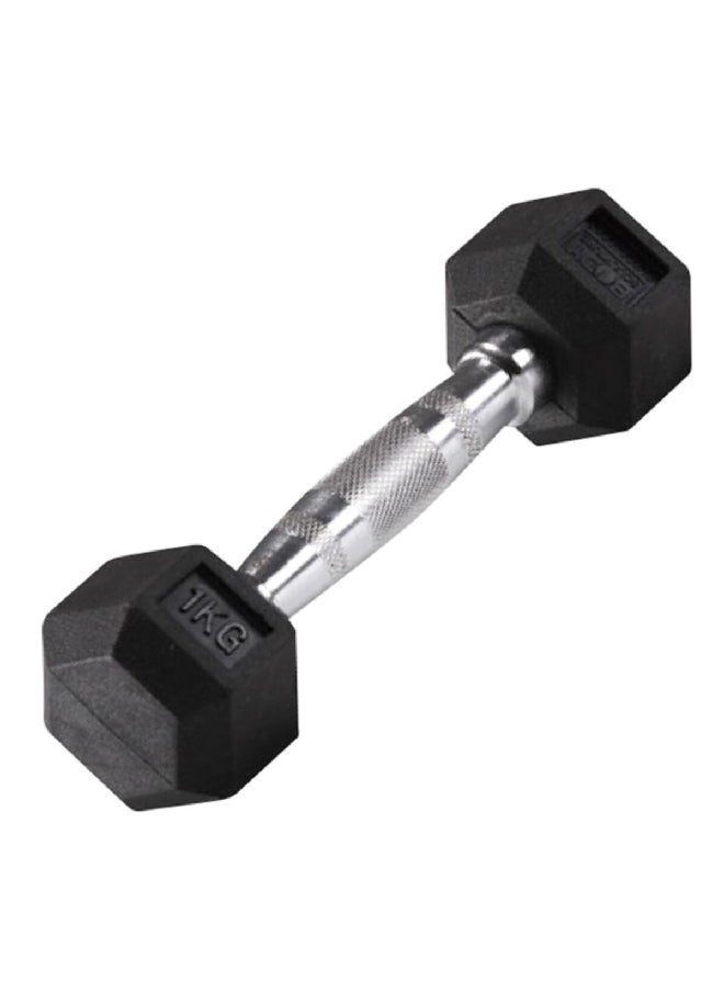 BODY SCULPTURE Secure Textured Grip Rubber Coated Hex Dumbbell 1 kg BW-460-1KG  - Image 3
