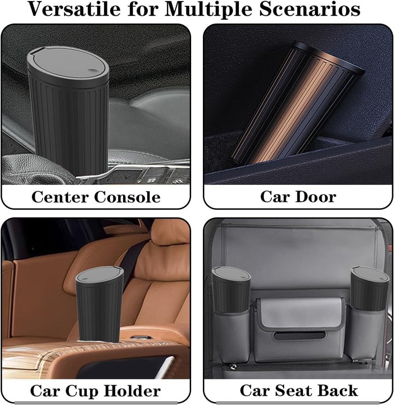 KASTWAVE Durability boosted processed material Leakproof Car Trash Can with Lid, Universal Vehicle Garbage Bin with 20 Disposable Trash Bags, Portable Car Organizer for Front & Back Seat Storage, Spill Proof Automotive Waste Container Economical varied design options - Image 3
