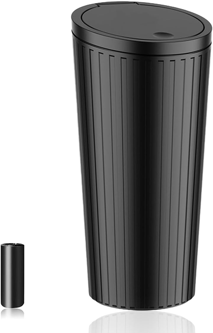 KASTWAVE Durability boosted processed material Leakproof Car Trash Can with Lid, Universal Vehicle Garbage Bin with 20 Disposable Trash Bags, Portable Car Organizer for Front & Back Seat Storage, Spill Proof Automotive Waste Container Economical varied design options - Image 1