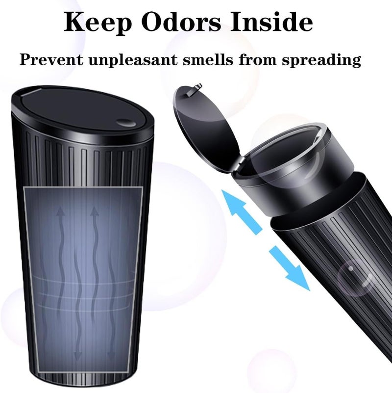 KASTWAVE Durability boosted processed material Leakproof Car Trash Can with Lid, Universal Vehicle Garbage Bin with 20 Disposable Trash Bags, Portable Car Organizer for Front & Back Seat Storage, Spill Proof Automotive Waste Container Economical varied design options - Image 5