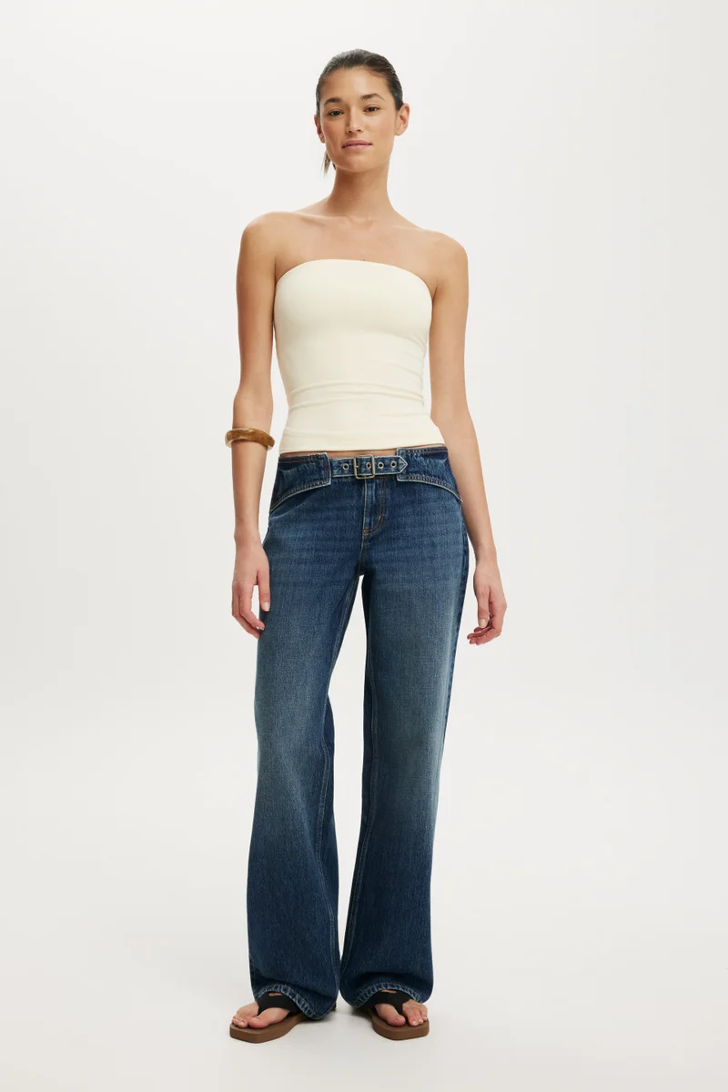 Cotton On BELTED LOW RISE STRAIGHT JEAN