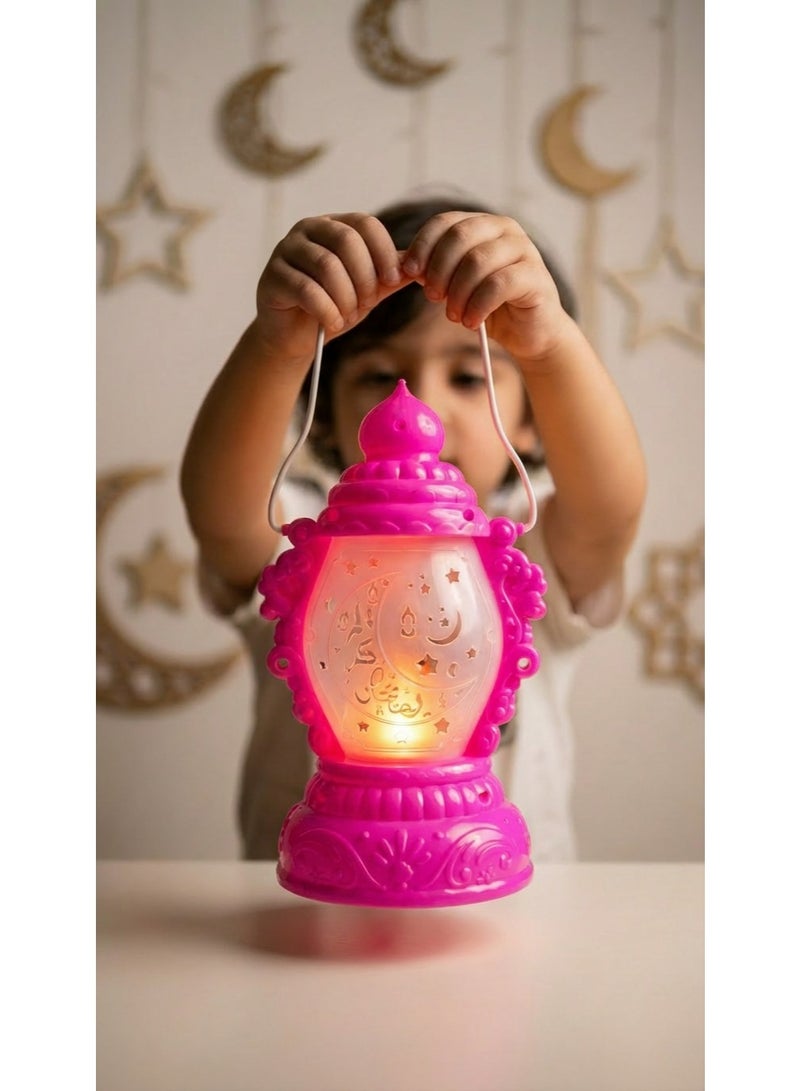 فانوس رمضان البلاستيك للأطفال مع أضواء وأغاني رمضان
