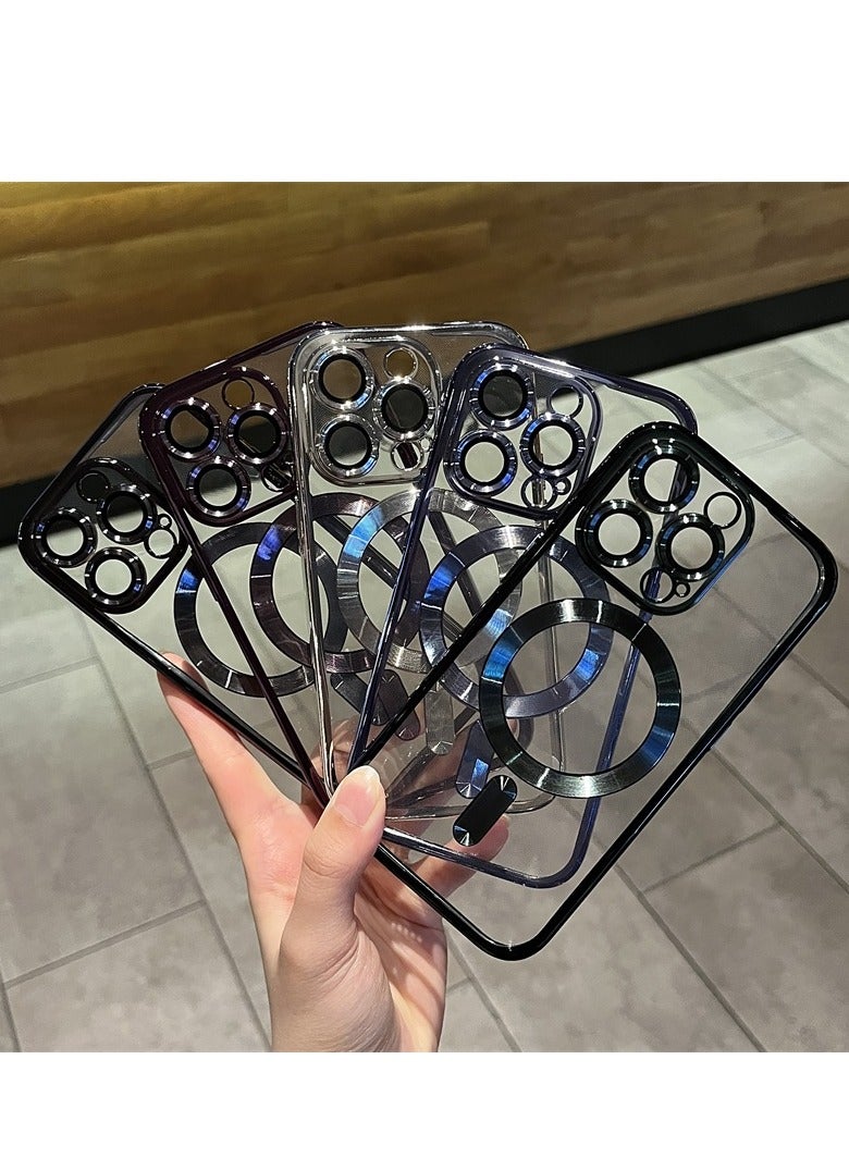 AROAQ Magnetic Case For iphone, Shockproof iPhone Bumper Cover, Plating For Magsafe Wireless Charge Case, Anti-scratch Mobile Protective Cover For iphone 15 Pro Max, 15 Plus, Pro, ( Gold ) - Image 3