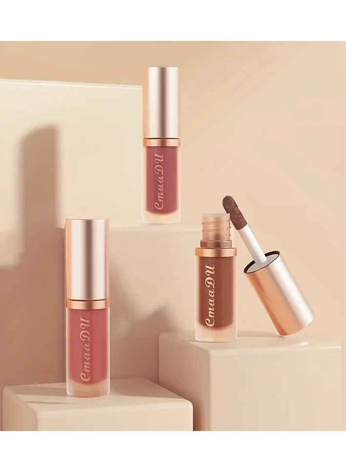CmaaDu قطعتان من ملمع الشفاه المقاوم للماء ومرطب الشفاه المخملي - يدوم طويلاً، ناعم ولامع، هدايا عيد الحب باللون 11 - Image 5