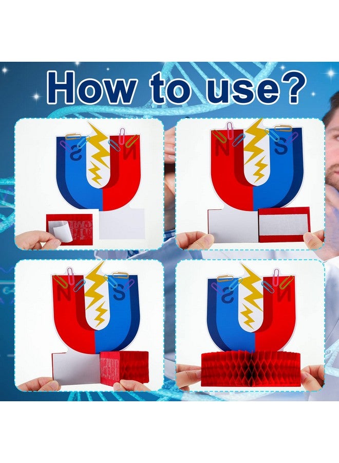 ايباك 9 قطع من ديكورات حفلات العلوم، قطع مركزية على شكل قرص العسل، زينة طاولة ثلاثية الأبعاد لحفلات العلوم، زينة طاولات لحفلات العلوم، لوازم حفلات الكيمياء، ديكورات أسبوع المختبر - Image 3