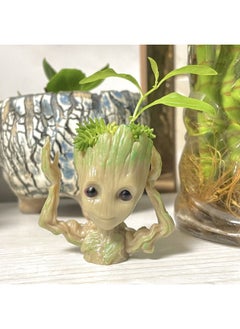 Guardians Of The Galaxy Groot Cute Little Tree Man Fleshy Flower Potted Animation Peripheral Table Game Hand-made Toy-Color:Little Tree Man Raise Hands