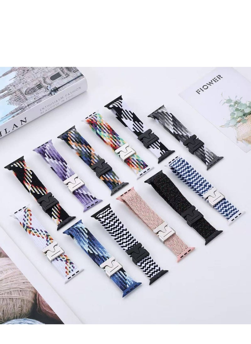 SZOXST - Compatible for Apple Watch Band 49mm 46mm 45mm 44mm 42mm Elastic Nylon Braided Secure & Comfortable Stretchy Strap for Women Men,Parachute Buckle Bands for iWatch Ultra 2/1 Series 10 9 8 7 6 5 4 3 SE Denim - Image 1