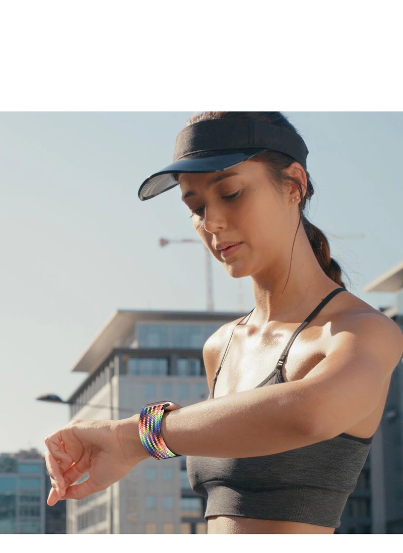 SZOXST - Compatible for Apple Watch Band 49mm 46mm 45mm 44mm 42mm Elastic Nylon Braided Secure & Comfortable Stretchy Strap for Women Men,Parachute Buckle Bands for iWatch Ultra 2/1 Series 10 9 8 7 6 5 4 3 SE Denim - Image 1