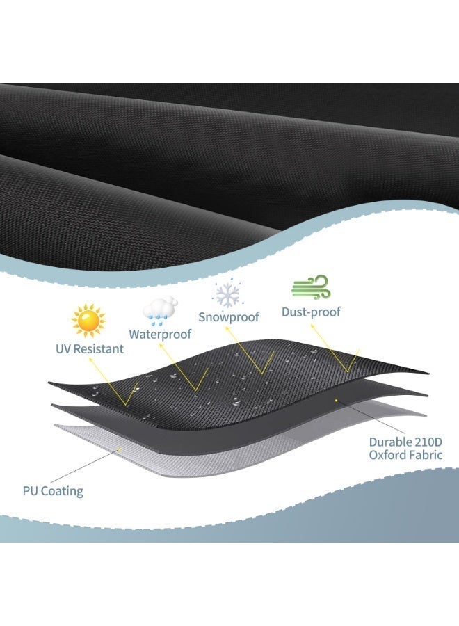 WangPangZi Extra Large Patio Furniture Set Cover, Waterproof Oxford Fabric Outdoor Table Chair Set Cover, Dustproof UV Resistant Outdoor Protection Cover, 3-layer Thickened Fabric, Prevents Light Aging & Moisture Discoloration, Black - Image 4