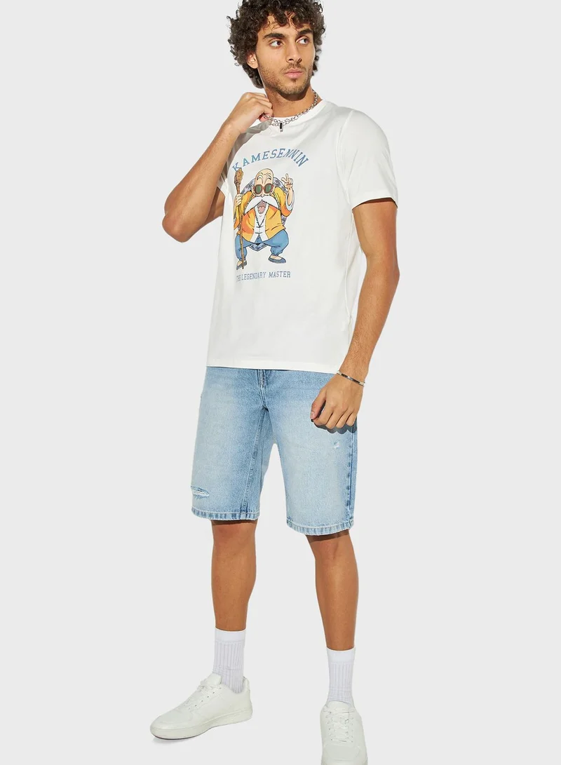 اس بي كاركترز Kamesennin Crew Neck T-Shirt