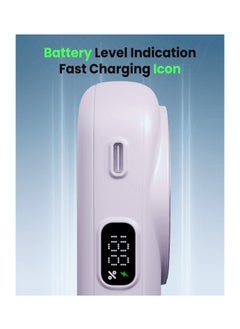 Moxedo Moxedo Snap-On Wireless Charging Power Bank 8000mAh 15W PD Fast Charging Portable Charger with Built-in USB-C Cable  - Purple  - Image 3