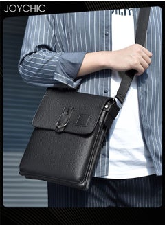 Joychic Men Pu Leather Wear-resistant and Waterproof Shoulder Bag Casual Messenger Bag Lightweight Multiple Pockets Crossbody Bag  - Image 3