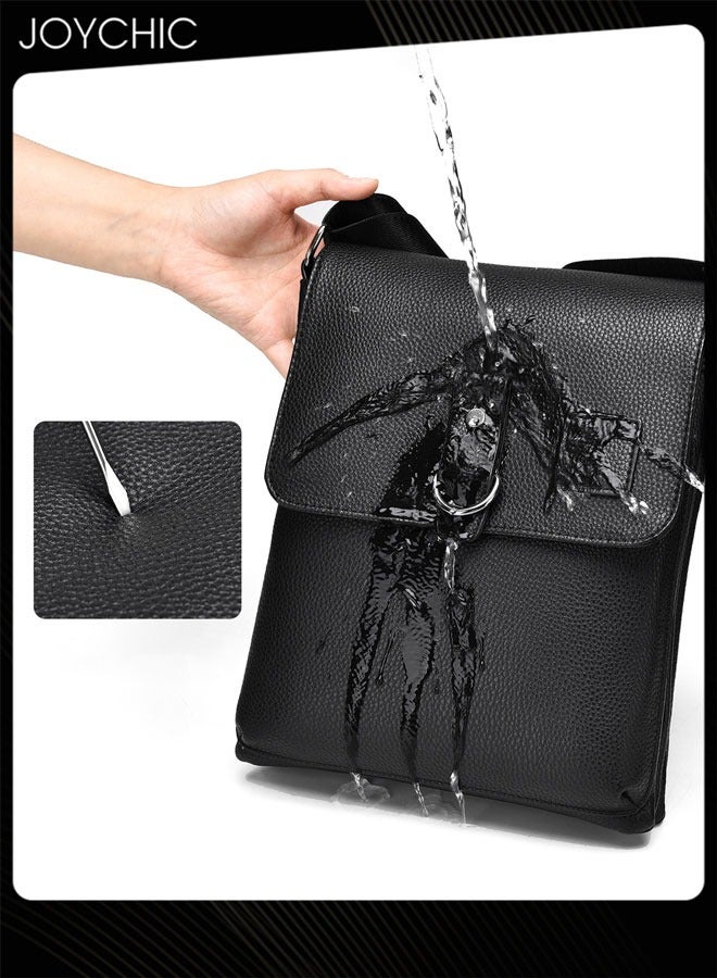 Joychic حقيبة كتف مقاومة للماء ومصنوعة من جلد PU للرجال، حقيبة مراسلة عصرية خفيفة الوزن مع جيوب متعددة، حقيبة عبر الجسم - Image 4