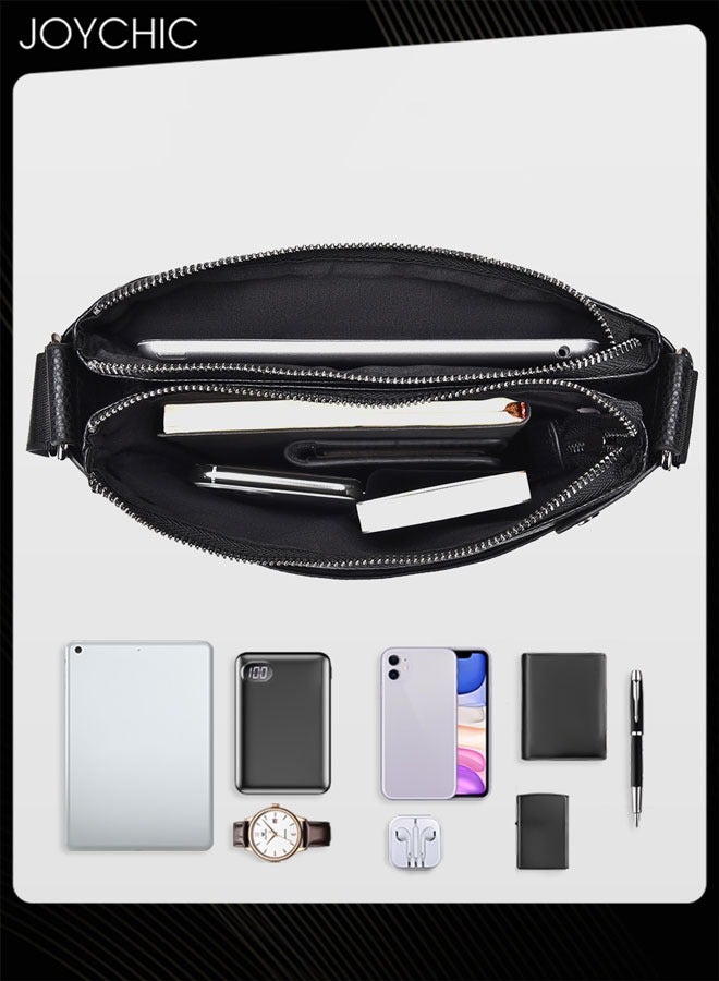 Joychic حقيبة كتف مقاومة للماء ومصنوعة من جلد PU للرجال، حقيبة مراسلة عصرية خفيفة الوزن مع جيوب متعددة، حقيبة عبر الجسم - Image 5