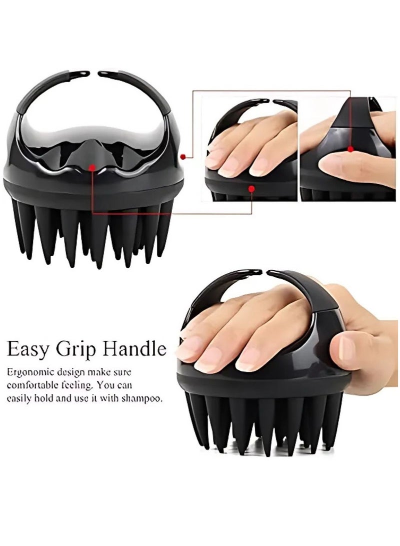 SOLARAE Silicone Anti Dandruff Deep Clean Scalp Scrubber with Ergonomic Non-Slip Handle (2 Pcs) - Image 2