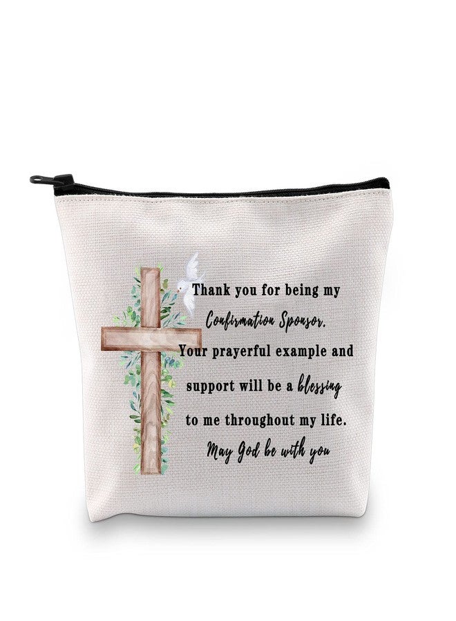 GJTIM Confirmation Sponsor Gift Christian Faith Gift Thank You for Being My Confirmation Sponsor Zipper Pouch Cosmetics Bag (Confirmation Sponsor Bag) - Image 1