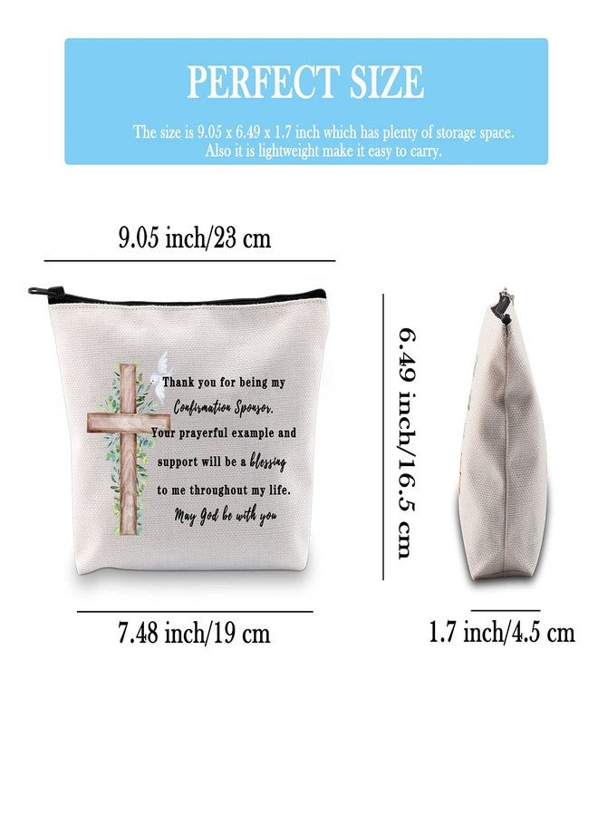 GJTIM Confirmation Sponsor Gift Christian Faith Gift Thank You for Being My Confirmation Sponsor Zipper Pouch Cosmetics Bag (Confirmation Sponsor Bag) - Image 2